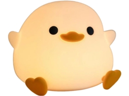 Animal Night Light Patinho Fofo, Lâmpada Silicone Com