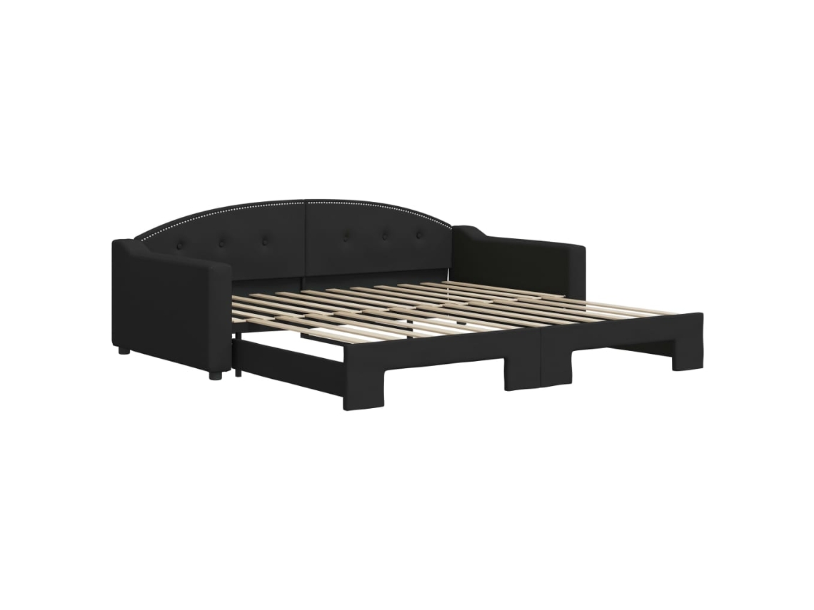 Daybed With Trundle, Daybeds With Trundles Vidaxl Preto Tecido (100 X 200 Cm)