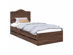 Estrutura de Cama com Gaveta MAISON EXCLUSIVE 90 X 200 Cm Carvalho castanho