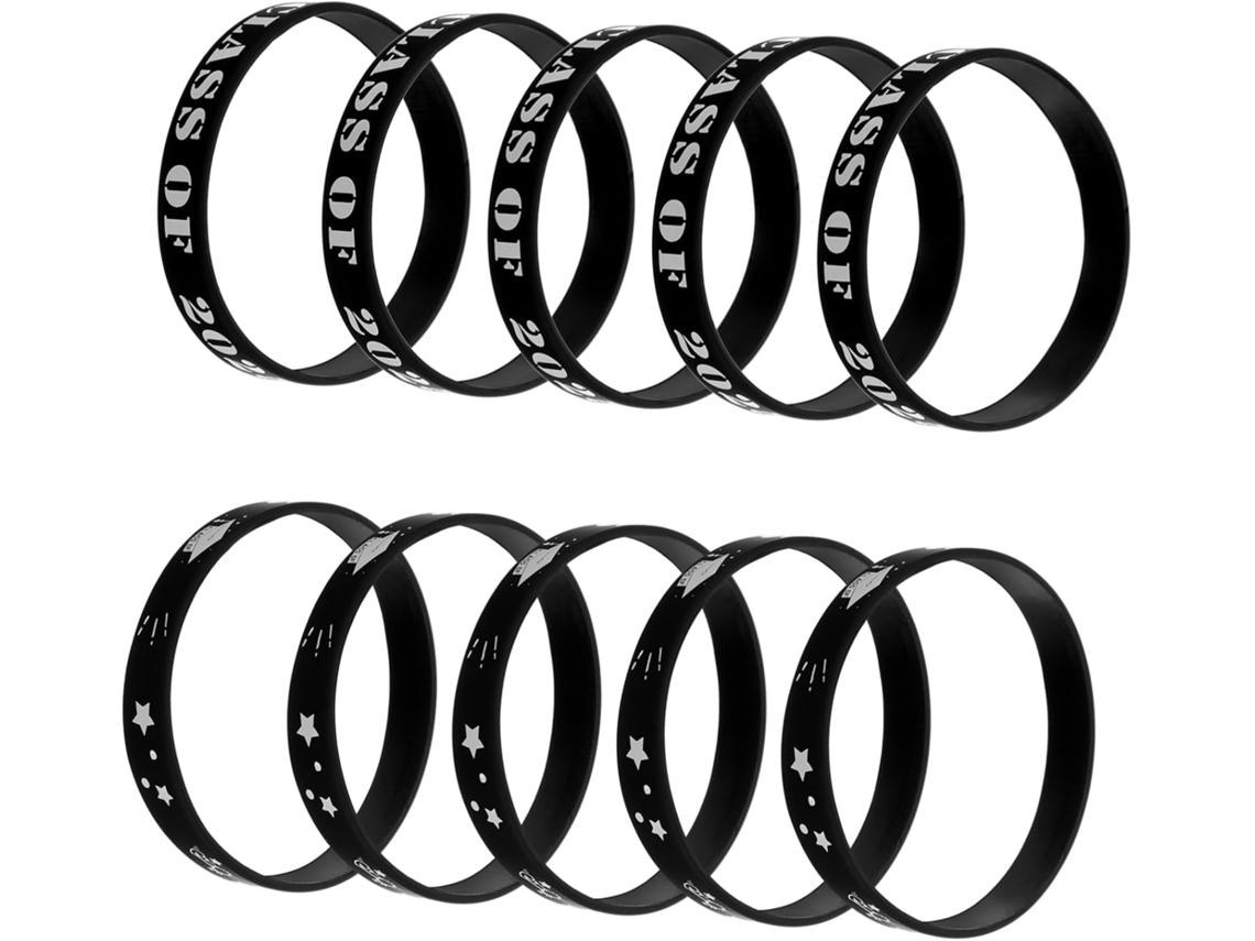 Sewroro Conjunto De 20-pulseiras Formatura Para Festas Ensino Médio E Faculdade, Pulseiras De Silicone Para Lembranças