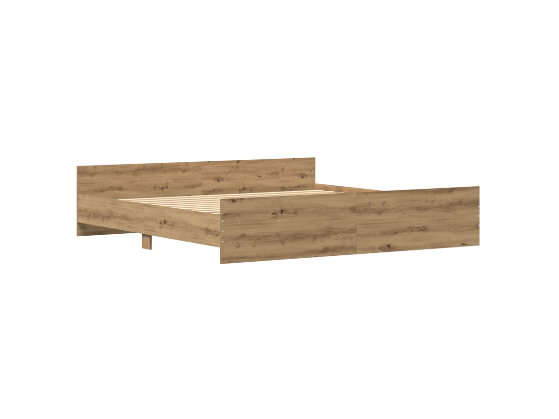 Conjunto 1 Estrutura De Cama Moderna Vidaxl Castanho Derivados De Madeira (203 X 203 X 50 Cm)