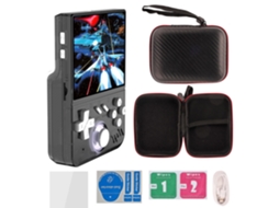 Console Mini Portátil R36s Retro 3.5 Hd, Emulador Gba/arcade/ps1, 28000 Jogos Integrados 128gb Preto Sfushos