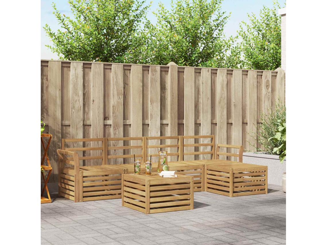 Vidaxl Conjunto De Sofás Para Exterior 6 Unid. Branco