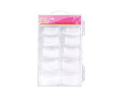 100pcs Moldes De Unhas Transparentes Em Resina Para Uso Profissional E Doméstico Com 10 Tamanhos Diferentes