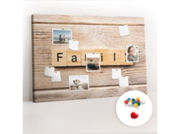 Quadro De Cortiça Com Impressão Inscrição "família" Para O Corredor Espelharte (120x80 Cm)