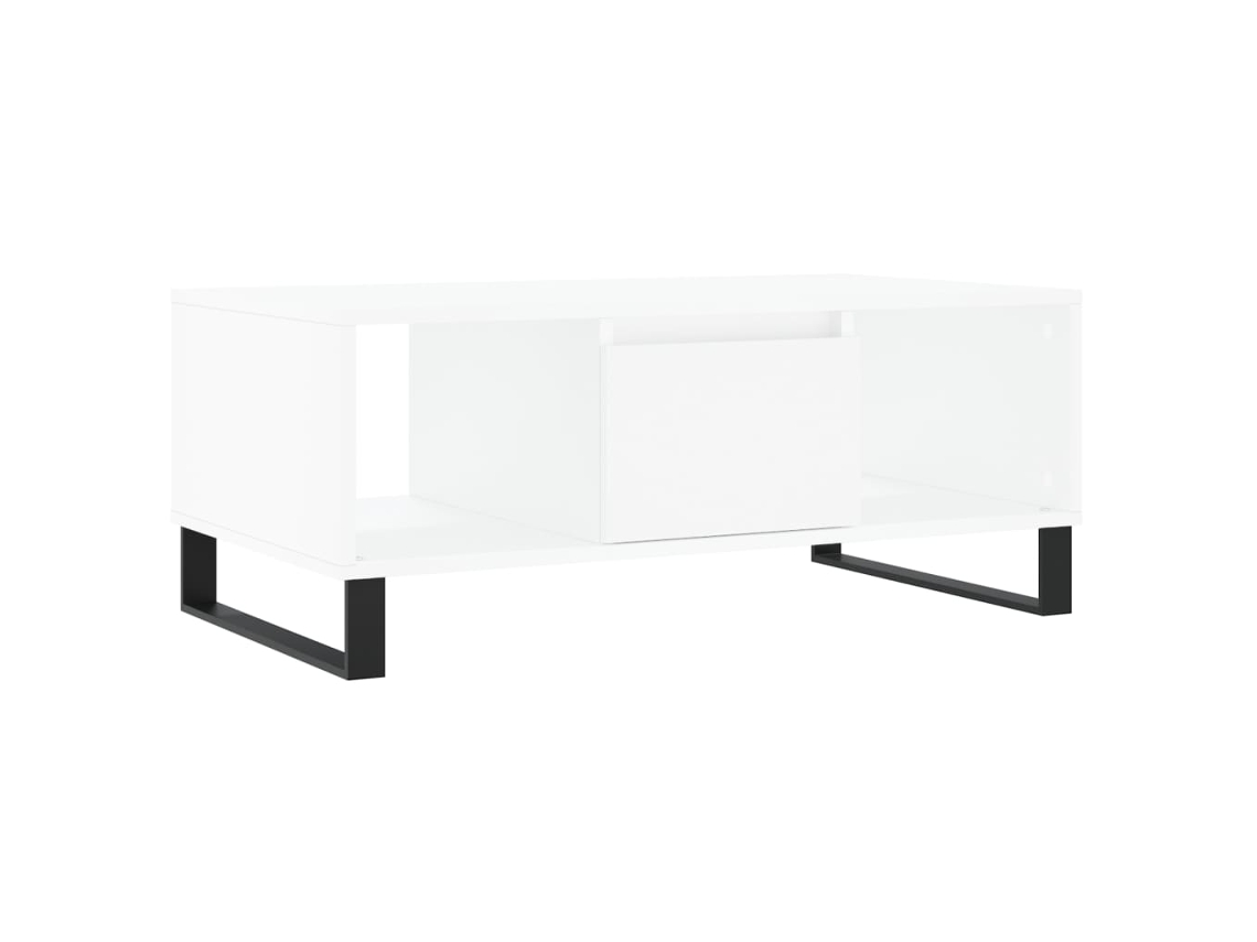Mesa de Centro Derivados de Madeira Branco MAISON EXCLUSIVE (90x50x36,5 cm)