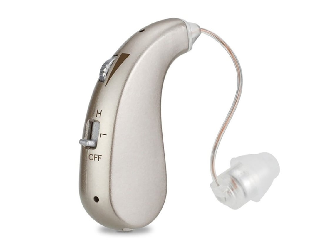 Amplificador Auditivo Intra-Auricular De Alta Qualidade Fácil De Usar Leve Recarregável Ouvido Duplo Sem Fio Prata