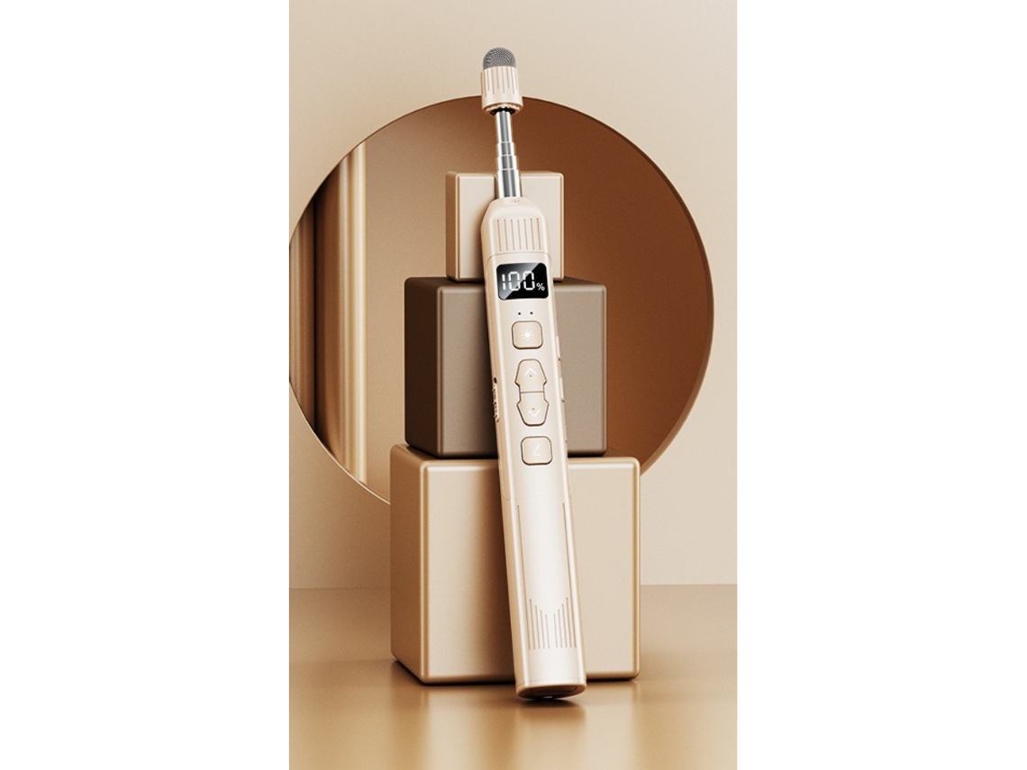 Caneta Remota Sem Fios Para Apresentações, Com Stylus Para Ecrã Táctil E Ponteiro Retrátil, Recarregável Branco Sujo Hexinyigjly