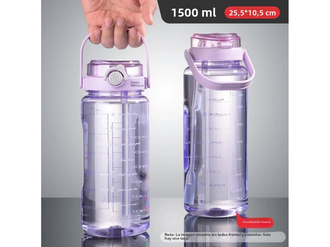 Garrafa De Água Esportiva (roxa) De 1,5l, Livre De Bpa, À Prova De Vazamentos, Feita De Plástico.