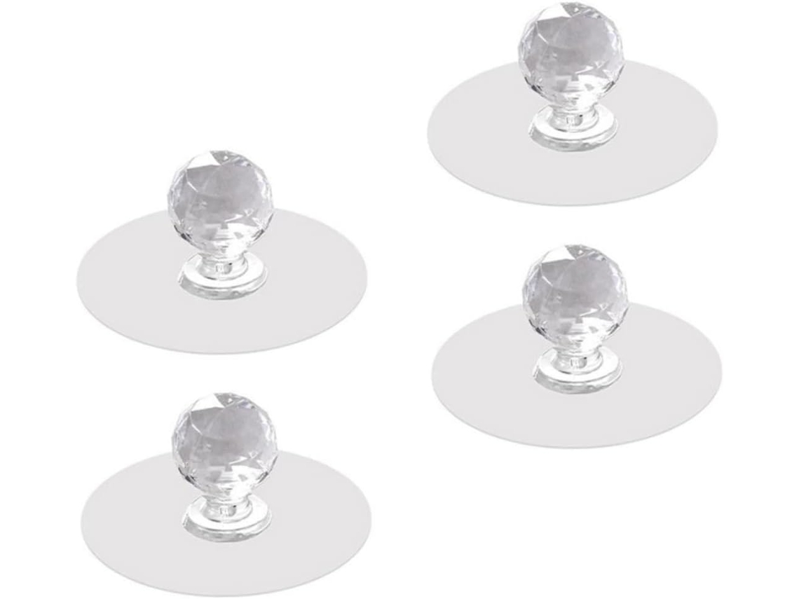 Gadpiparty Conjunto De 4-puxadores Redondos Para Armários, Portas E Gavetas Instalação Invisível Sem Furos Ideal Para