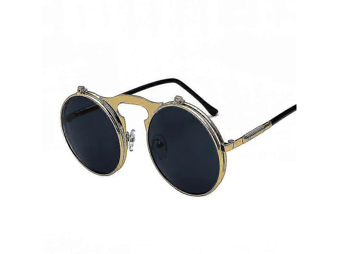 Óculos De Sol Retrô De Metal Steampunk Com Armação Redonda, Óculos De Sol Da Moda Para Homens E Mulheres C1
