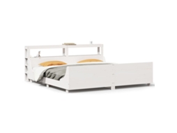 Cama Sem Colchão 200x200 cm Madeira de Pinho Maciça Branco MAISON EXCLUSIVE