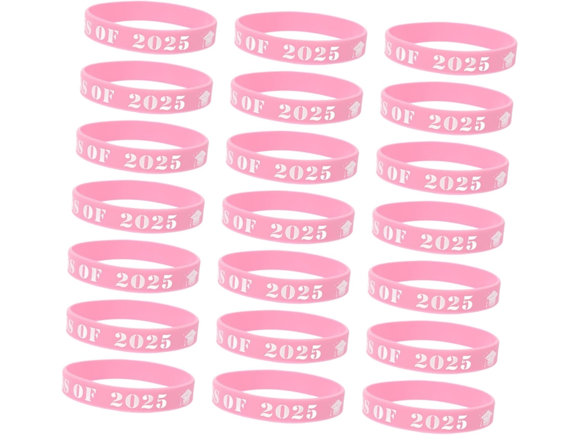 Pulseira de silicone Secfou para Formatura, pacote com 25 unidades, acessório decorativo para festa Formatura 2025