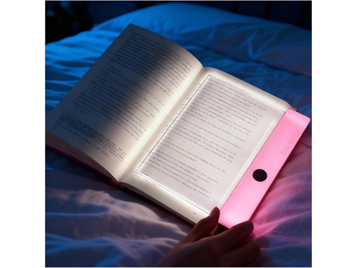 Luminária De Leitura Led Recarregável Com Clipe, Para Uso Na Cama, Com 3 Cores E Temporizador Painel De Luz Página