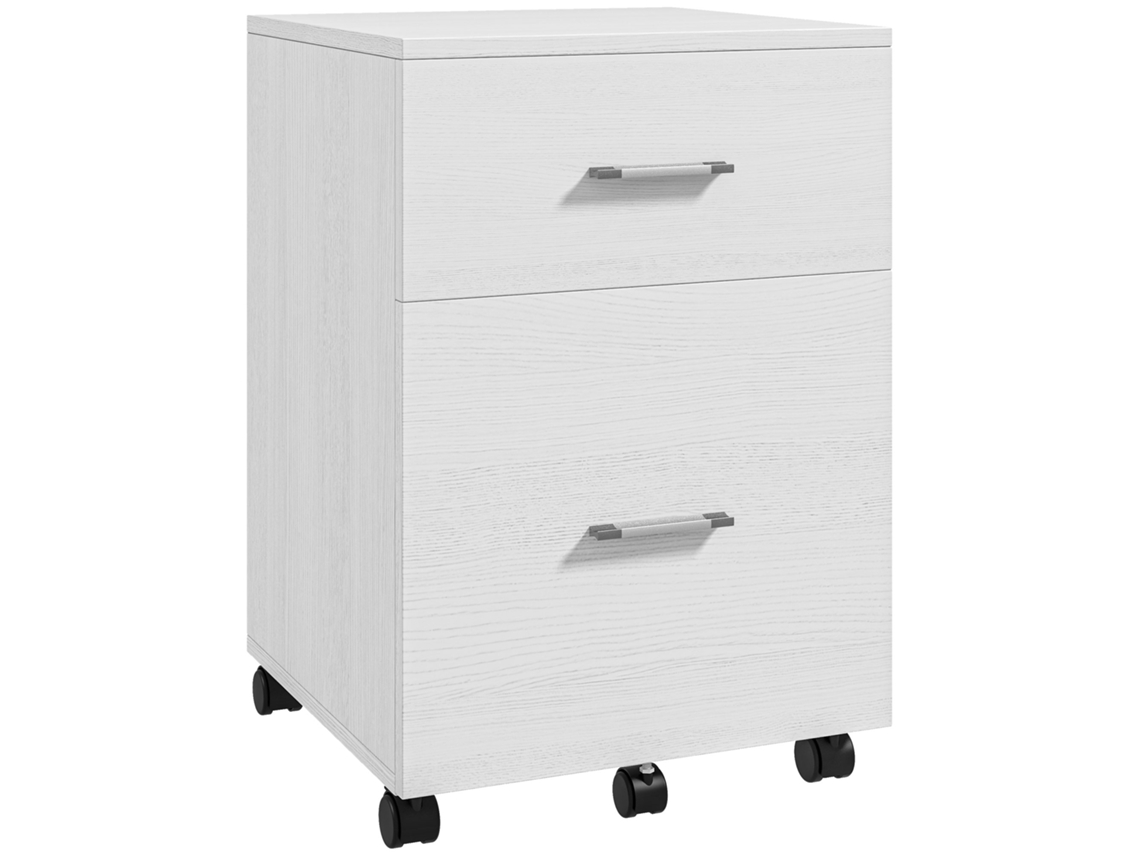 Arquivador de escritório com 2 compartimentos, com rodas, para A4, 39.5x39x58.5cm branco | S/MARCA