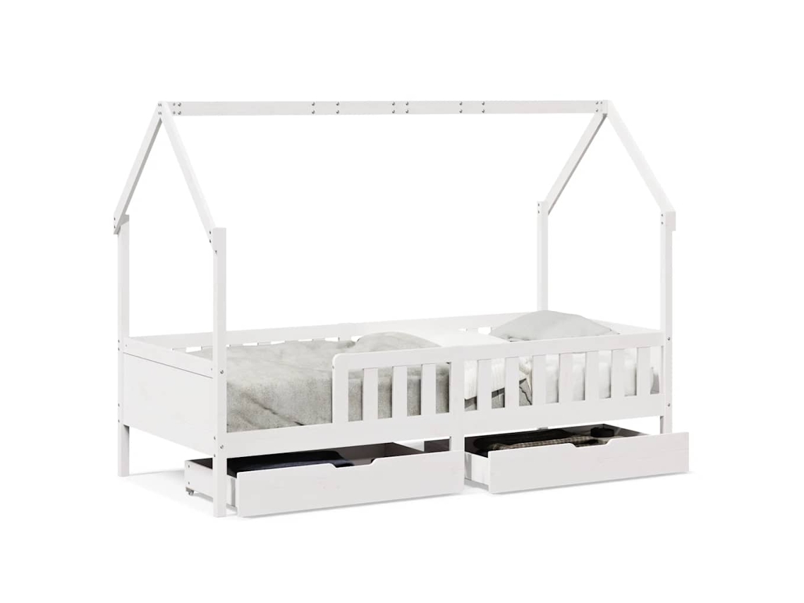 Estrutura de Cama Infantil com Gavetas 90x190 cm Pinho Maciço MAISON EXCLUSIVE