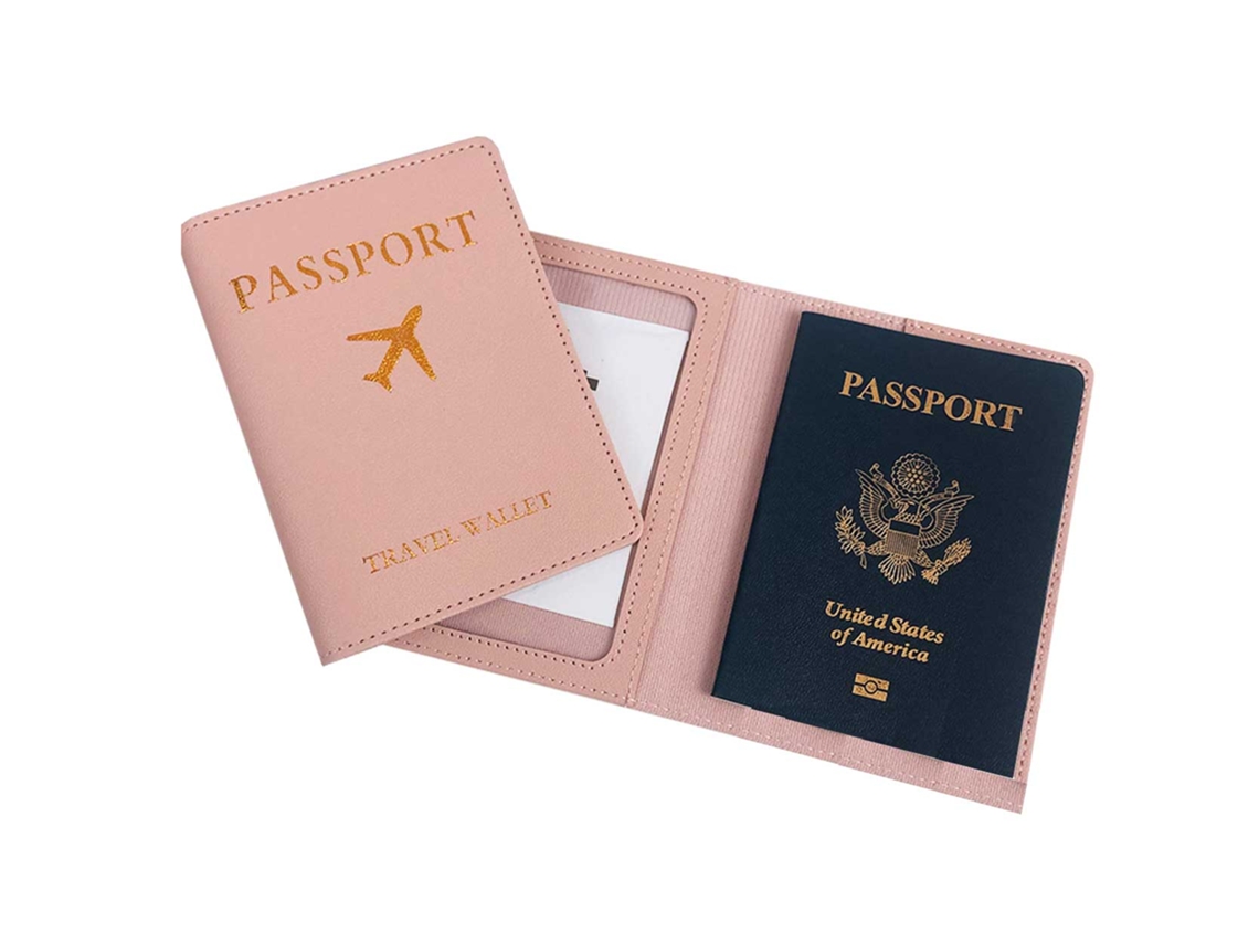 Porta-passaporte Em Couro Sintético Rosa