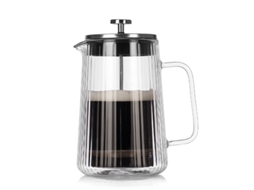 Cafeteira Francesa De Parede Dupla, 1000ml, Vidro Borossilicato, Filtro Aço Inoxidável, Transparente