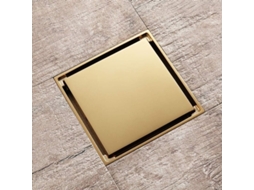 Ralo de Piso Quadrado em Latão com Sifão, 10 Cm, Ralo de Chuveiro À Prova de Odores para Banheiro e Cozinha. AQUAFORGE