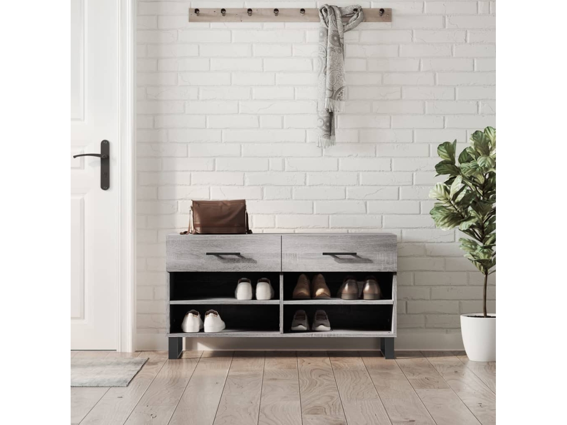 Vidaxl Banco Sapateira 102x35x55 Cm Derivados Madeira Cinzento Sonoma