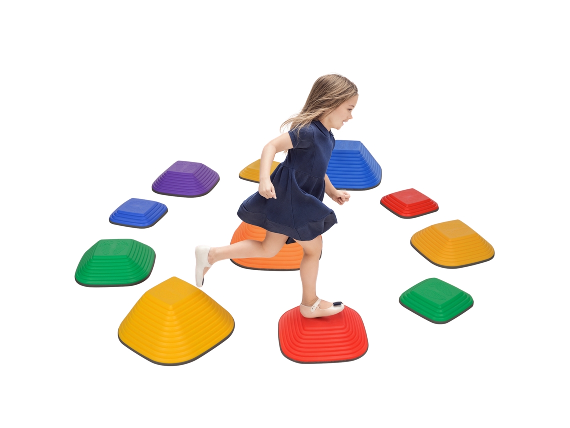Pedras De Equilíbrio Crianças 11 Peças, Antiderrapantes, Plástico Multicolorido, Desenvolvimento Motor/obstáculos-pt