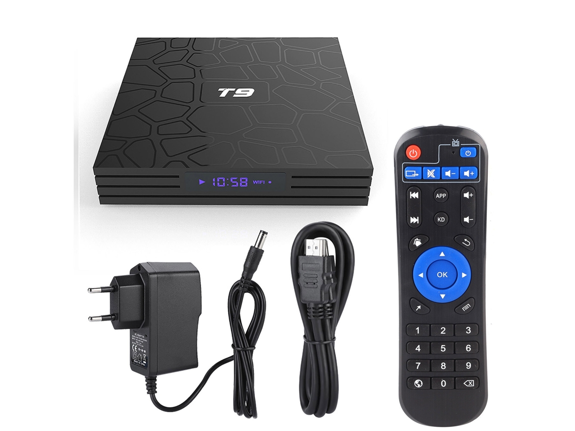 Caixa De Tv T9‑rk3318‑4 Com 2.4g Wifi Bluetooth Usb 3.0 32gb Para Android 8.1 4k