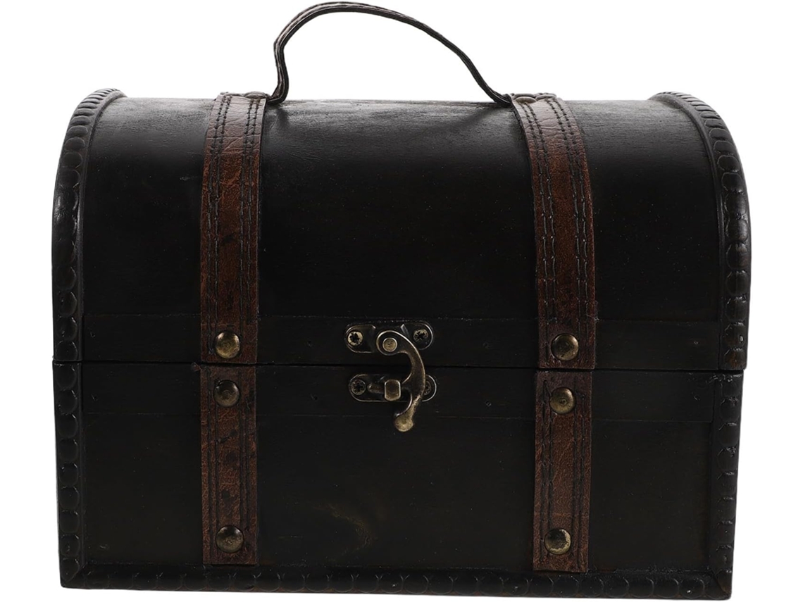 Caixa De Joias Vintage De Madeira Com Alça Para Mulheres