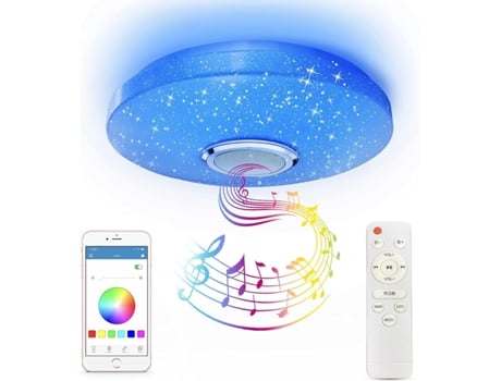 Coluna 36W Dimmable Led Ceiling Lightrgb Color Changing Music Light With Bluetooth Suitable For Bathroom Bedroom Lefou