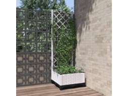 Vidaxl Vaso/floreira De Jardim C/ Treliça 40x40x121,5 Cm Pp Branco
