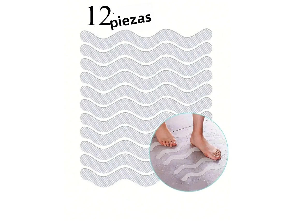 Adesivos Antiderrapantes Transparentes para Pisos de Banheiro e Box, Feitos de Pvc. MDUG (12 Unidades)