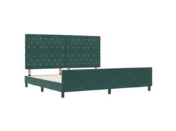 Estrutura De Cama De Veludo Contemporânea Com Cabeceira Vidaxl Floresta Fabric (200 X 200 Cm)