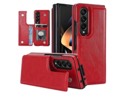 Capa Dobrável Para Celular Samsung Galaxy Z Fold4 Com Fecho Duplo E Compartimento Para Cartões.