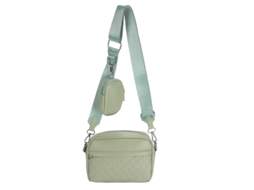 Bolsa De Ombro Com Zíper Acolchoado Em Losangos, Bolsa Transversal Quadrada Casual Feminina Com Mini Porta Moedas, Verde SUNNY SPACES