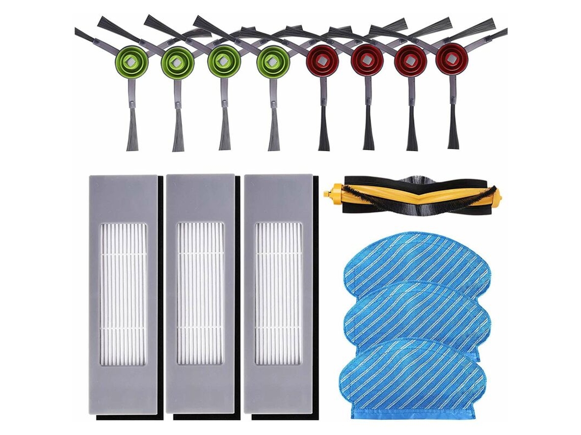 Conjunto de 15 Peças Acessórios Reposição para Aspirador Robô Híbrido Deebot Ozmo 920 950 2, Incluindo Filtro Hepa e Esfregão BRILVIBERA