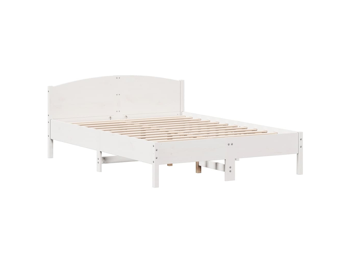 Cama Sem Colchão 120x200 cm Madeira de Pinho Maciça Branco MAISON EXCLUSIVE