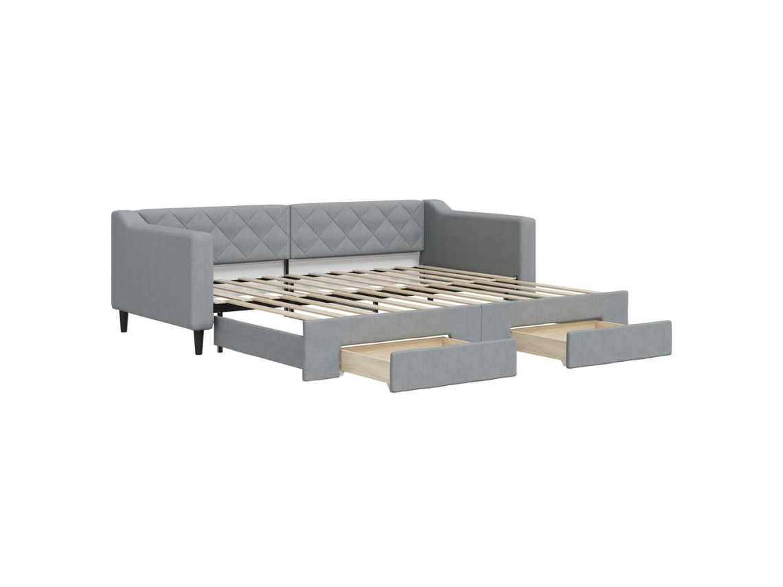 Daybed With Trundle, Daybeds With Trundles Vidaxl Cinzeto Tecido (90 X 200 Cm)