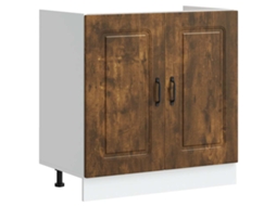 Sink Base Cabinet, Sink Base Cabinets Vidaxl Marrom Madeira Processada (n/a)