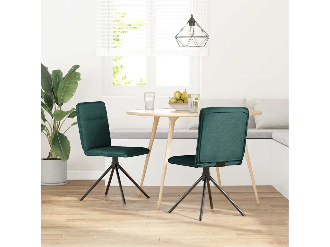Maison Exclusive - Cadeiras De Jantar 2 Pcs Tecido Verde-escuro