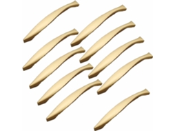Conjunto De 10 Puxadores Para Armário Cozinha, Puxador De Porta Dourado Em Formato B 128mm, Puxadores De Liga Zinco
