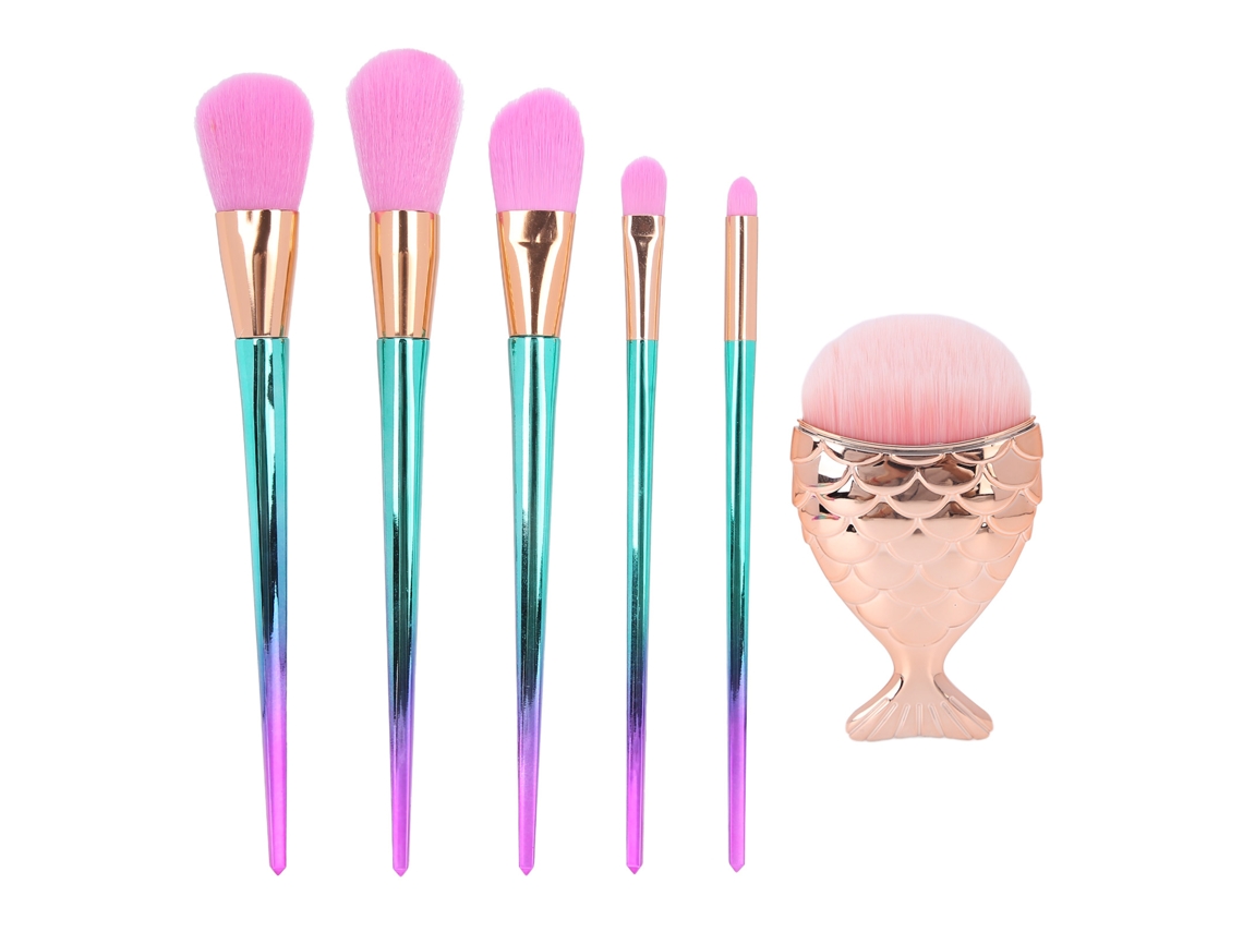 Set De 6 Brochas De Maquillaje Para Labios, Polvos Y Sombras De Ojos Con Pinceles Suaves Y Portátiles
