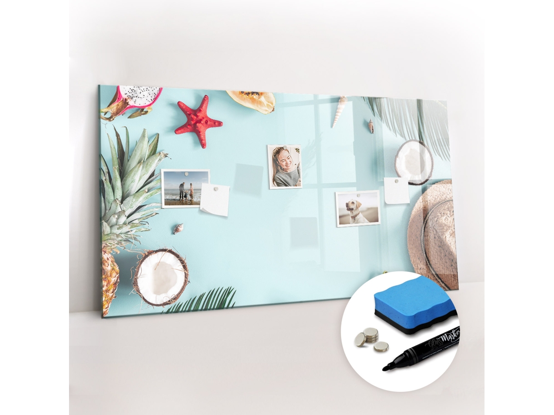 Quadro Magnético Decorativo Composição De Verão Para O Corredor Espelharte (120x60 Cm)