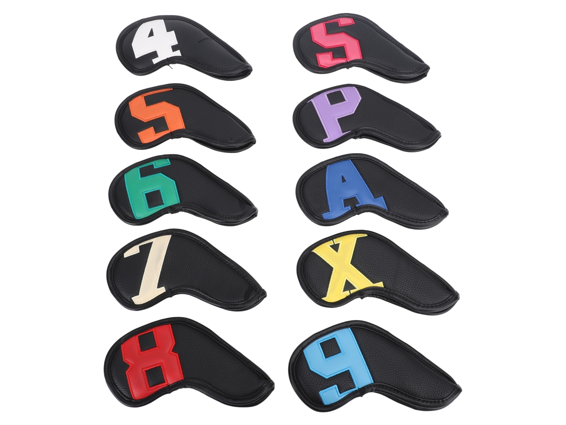 Fundas para Cabeças de Palos de Golfe, de Hierro, de PU, com Personagens Coloridos e Brilhantes