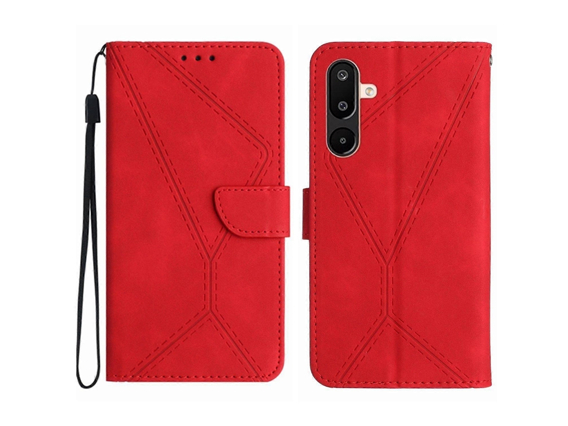 Capa De Celular De Couro Com Relevo E Costura