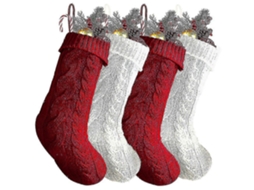 Meias De Natal Grandes Personalizadas Para Decoração De Natal, 18 Polegadas, Brancas. Loja Olysi