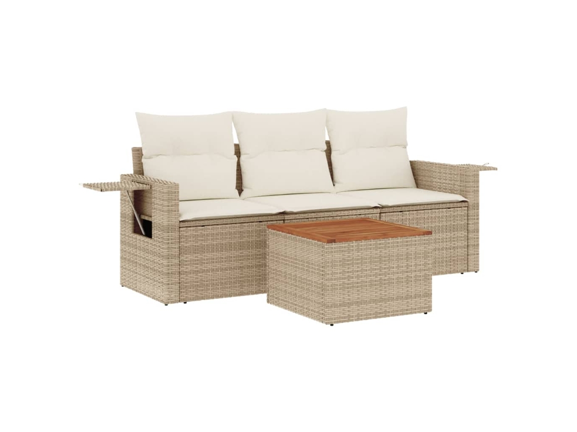 Garden Sofa Set, Garden Sofa Sets Vidaxl Bege Rattan / Vime (n/a)