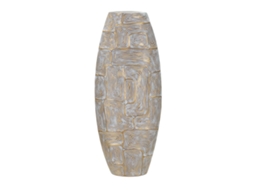 Vaso Torre Eclips Cm 24x11,5x59,5 Único / Dourado, Branco