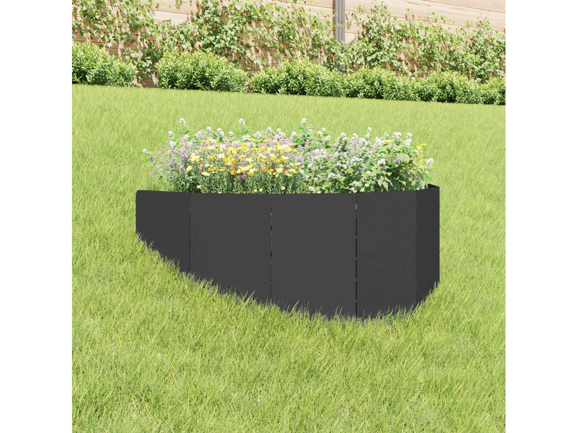 Vidaxl Acabamento Para Gramado 100 X 45 Cm Aço Preto