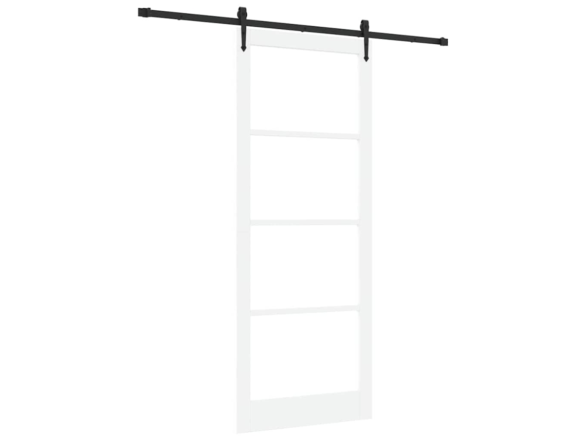 Conjunto 1 Porta Deslizante Vidaxl Branco Madeira De Pinho Maciça (93 X 232 Cm)