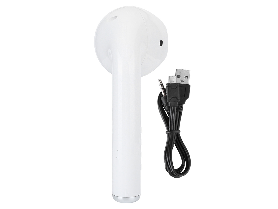 Caixa de Som Mali Bluetooth com Estilo de Fone de Ouvido, Suporta Cartão Tf, Branco