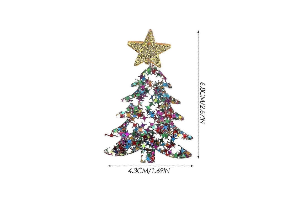 Brincos De Árvore De Natal De Acrílico, 1 Par, Tipo Stud